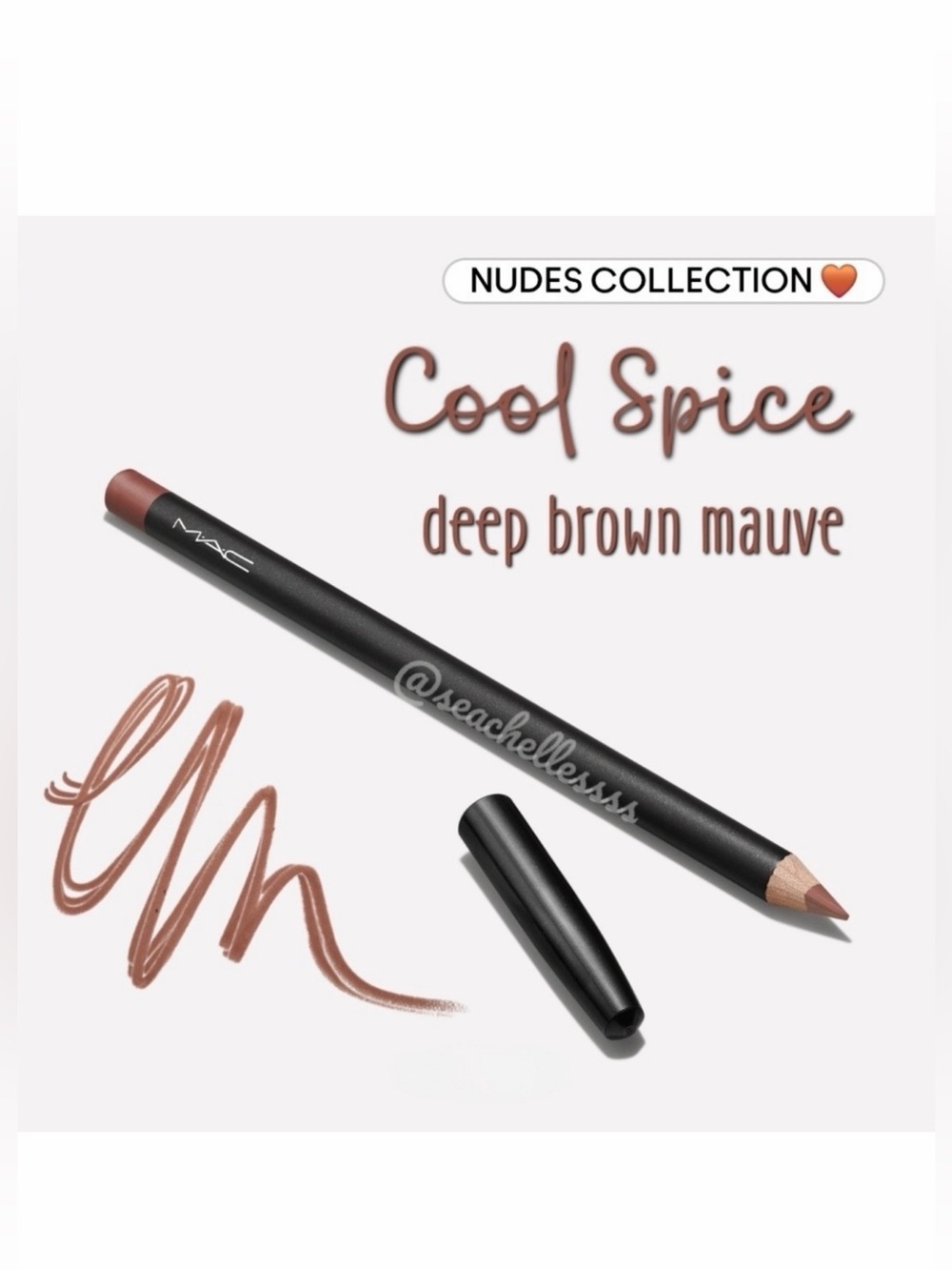 MAC Cosmetics Cool Spice Lip Liner Deep Brown Mauve Brand New In Box